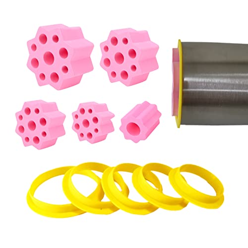 5 x Topfwender-Schaumstoff mit 5 Becher-Schildern für Epoxidharz, Tumbler-Wender-Schaumstoffeinsatz für 1,27 cm PVC-Rohr, Tumbler-Spinner-Schaum, passend für 1,27 l, 850 ml, 567 ml, 300 ml, Becher zum von RF REENFAYA