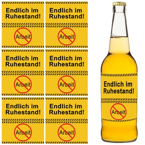 6X selbstklebenden Flaschenetiketten zur Rente Endlich im Ruhestand Bierflasche Weinflaschen Aufkleber Geschenke für Rentner Party Rente Renteneintritt Pension 6X selbstklebenden Flaschenetiketten zur Rente Endlich im Ruhestand Bierflasche Weinflaschen Aufkleber Geschenke für Rentner Party Rente Renteneintritt Pension von RFBEUTEL
