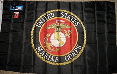 Schwarz Marine Corps USMC Emblem Dichtung Nylon Flagge Banner 3 x 5 ft doppelseitig Schwarz Marine Corps USMC Emblem Dichtung Nylon Flagge Banner 3 x 5 ft doppelseitig von AES