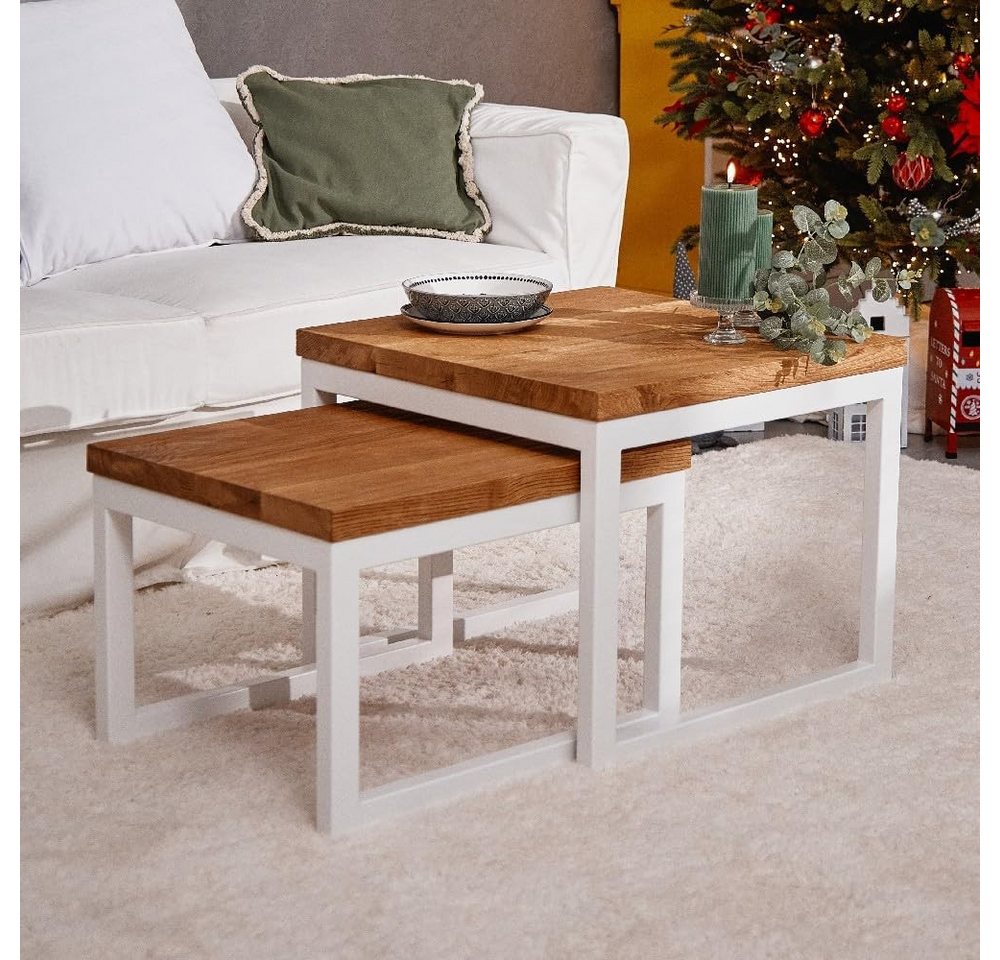 RFD RAW FURNITURE DESIGNS Couchtisch aus Holz - Set 2er Handgefertigt Quadratisch Kaffeetisch, Massivholz-Coffee Table - 58x58x49cm/58x48x40cm RFD RAW FURNITURE DESIGNS Couchtisch aus Holz - Set 2er Handgefertigt Quadratisch Kaffeetisch, Massivholz-Coffee Table - 58x58x49cm/58x48x40cm von RFD RAW FURNITURE DESIGNS