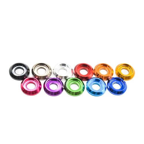 Aluminium 6061 Fisheye Washer Sockel Knopfkopf Dichtung M2 M2.5 M3 M4 M5 M6 M8(Red,M2.5) von RFDRR