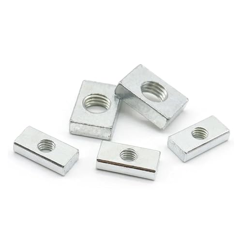 Vierkantmutter, 30 Stück M3 M4 M5 M6 M8 Vierkantmutter Rechteckige Muttern Dünne Gleitblockmuttern Verzinkter Kohlenstoffstahl Aluminiumprofilzubehör(M8x18x14x4mm) von RFDRR