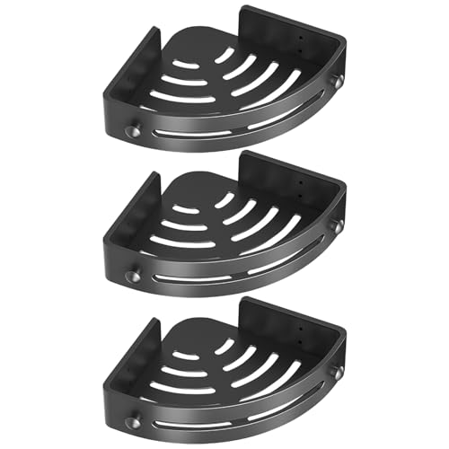 RFEGJVII Eck-Duschregal-Organizer, Selbstklebende Duschregale, 1/2/3er-Pack Selbstklebende Duschregale aus Edelstahl für die Badezimmeraufbewahrung, Duschregal-Zubehör ohne Bohren Schwarz 3pcs RFEGJVII Eck-Duschregal-Organizer, Selbstklebende Duschregale, 1/2/3er-Pack Selbstklebende Duschregale aus Edelstahl für die Badezimmeraufbewahrung, Duschregal-Zubehör ohne Bohren Schwarz 3pcs von RFEGJVII