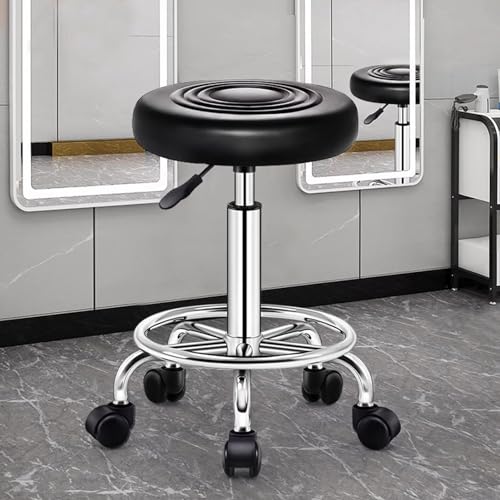 RFEGJVII Höhe Einstellbarer Schönheitshocker, Kunstleder -Roll -Salonstuhl mit 360 Grad Drehrädern, gepolsterter Büro Shop Hocker Metallrahmen Rundsitz rotierender Ladenstuhl für Home Bar -Gebra RFEGJVII Höhe Einstellbarer Schönheitshocker, Kunstleder -Roll -Salonstuhl mit 360 Grad Drehrädern, gepolsterter Büro Shop Hocker Metallrahmen Rundsitz rotierender Ladenstuhl für Home Bar -Gebra von RFEGJVII