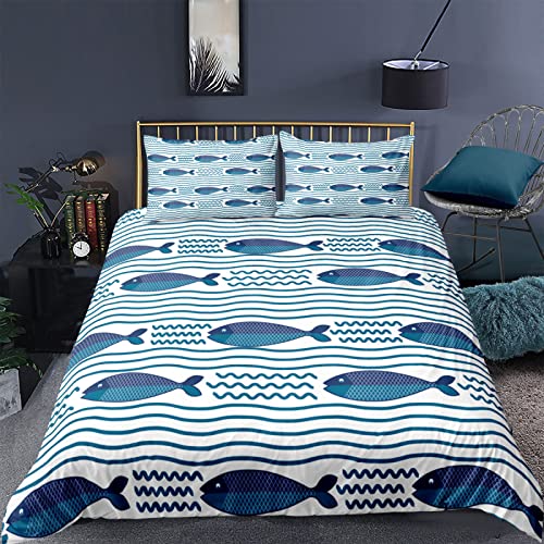 RFFLUX 100% Microfaser Bettwäsche 200x200 cm 3teilig mit Reißverschluss 3D Fisch Ozean Tiere Sommerbettwäsche Sets Warme Winter Weich und Angenehme Bettbezug mit 2 Kissenbezug 80x80 cm RFFLUX 100% Microfaser Bettwäsche 200x200 cm 3teilig mit Reißverschluss 3D Fisch Ozean Tiere Sommerbettwäsche Sets Warme Winter Weich und Angenehme Bettbezug mit 2 Kissenbezug 80x80 cm von RFFLUX