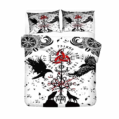 RFFLUX 100% Microfaser Wikinger Bettwäsche 200x200 cm 3teilig mit Reißverschluss 3D Wikinger Krähe Sommerbettwäsche Sets Warme Winter Weich und Angenehme Bettbezug mit 2 Kissenbezug 80x80 cm RFFLUX 100% Microfaser Wikinger Bettwäsche 200x200 cm 3teilig mit Reißverschluss 3D Wikinger Krähe Sommerbettwäsche Sets Warme Winter Weich und Angenehme Bettbezug mit 2 Kissenbezug 80x80 cm von RFFLUX