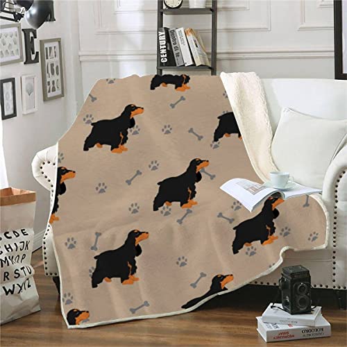 RFFLUX 3D Cocker Spaniel Kuscheldecke 150x200cm Warmer Winter Weich Cartoon Tier Hund Decke Microfaser Sherpa Wohndecke Flauschige Couchdecke für Erwachsene Weihnachten Geschenk Blanket von RFFLUX