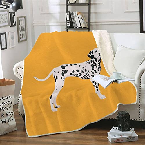 RFFLUX 3D Dalmatiner Decke 130x150cm Warmer Winter Weich Cartoon Tier Hund Kuscheldecke Microfaser Sherpa Wohndecke TV Decke Flauschige Couchdecke für Kind Weihnachten Geschenk Blanket von RFFLUX