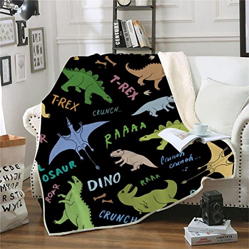 RFFLUX 3D Dinosaurier Kuscheldecke 150x200cm Warmer Winter Weich Abstrakt Dino Decke Microfaser Sherpa Wohndecke Flauschige Couchdecke für Erwachsene Weihnachten Geschenk Blanket von RFFLUX