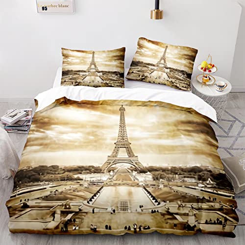 RFFLUX 3D Eiffelturm Bettwäsche 135x200 cm 4teilig mit Reißverschluss Microfaser Warme Sommer Weich Bettbezug Set Frankreich Paris Kinderbettwäsche mit 2 Kissenbezug 80x80 cm für Mädchen Junge RFFLUX 3D Eiffelturm Bettwäsche 135x200 cm 4teilig mit Reißverschluss Microfaser Warme Sommer Weich Bettbezug Set Frankreich Paris Kinderbettwäsche mit 2 Kissenbezug 80x80 cm für Mädchen Junge von RFFLUX