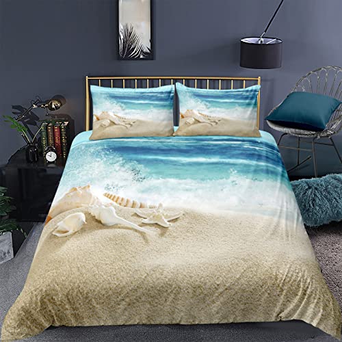 RFFLUX 3D Meer Strand Muscheln Bettwäsche 135x200 cm 4teilig mit Reißverschluss Microfaser Warme Sommer Weich Bettbezug Set Kinderbettwäsche mit 2 Kissenbezug 80x80 cm für Mädchen Junge RFFLUX 3D Meer Strand Muscheln Bettwäsche 135x200 cm 4teilig mit Reißverschluss Microfaser Warme Sommer Weich Bettbezug Set Kinderbettwäsche mit 2 Kissenbezug 80x80 cm für Mädchen Junge von RFFLUX