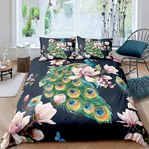 RFFLUX 3D Pfau Blumen Kunst Bettwäsche 135x200 cm 4teilig mit Reißverschluss Microfaser Warme Sommer Weich Bettbezug Set Kinderbettwäsche mit 2 Kissenbezug 80x80 cm für Mädchen Junge RFFLUX 3D Pfau Blumen Kunst Bettwäsche 135x200 cm 4teilig mit Reißverschluss Microfaser Warme Sommer Weich Bettbezug Set Kinderbettwäsche mit 2 Kissenbezug 80x80 cm für Mädchen Junge von RFFLUX