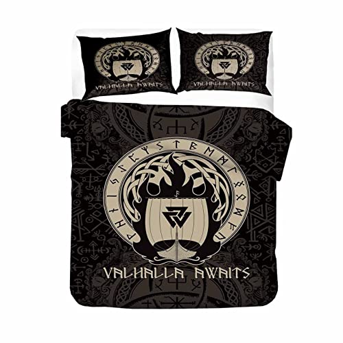 RFFLUX 3D Wikinger Bettwäsche 135x200 cm 4teilig mit Reißverschluss Microfaser Warme Sommer Weich Bettbezug Set Wikinger Kinderbettwäsche mit 2 Kissenbezug 80x80 cm für Mädchen Junge RFFLUX 3D Wikinger Bettwäsche 135x200 cm 4teilig mit Reißverschluss Microfaser Warme Sommer Weich Bettbezug Set Wikinger Kinderbettwäsche mit 2 Kissenbezug 80x80 cm für Mädchen Junge von RFFLUX