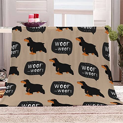 RFFLUX Cocker Spaniel Kuscheldecke 130x150 cm Kinder Wohndecke 3D Cartoon Tier Hund Flanell Decke Microfaser Sommer Leichte Weiche Winter Warme TV Decke Sofadecke Tagesdecke Fleecedecke von RFFLUX