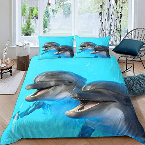RFFLUX Delfin Bettwäsche 155x220 cm 3teilig mit Reißverschluss 3D Meer Tiere Delfine Bettwäsche Sets Warme Winter Sommer Weich und Angenehme Bettbezüge mit 2 Kissenbezug 80x80 für Teenager RFFLUX Delfin Bettwäsche 155x220 cm 3teilig mit Reißverschluss 3D Meer Tiere Delfine Bettwäsche Sets Warme Winter Sommer Weich und Angenehme Bettbezüge mit 2 Kissenbezug 80x80 für Teenager von RFFLUX