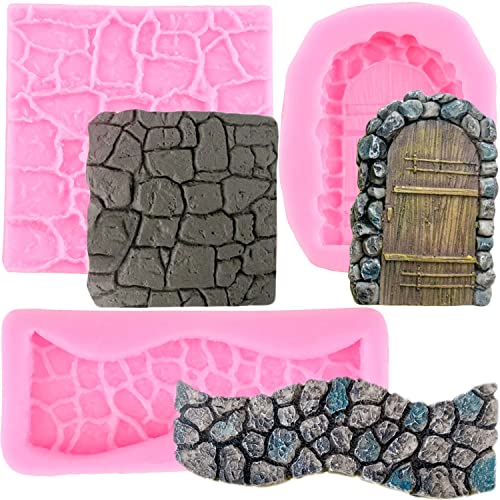 RFGHAC Rosa Backsteinmauer Textur Silikonformen (3er Set) - Silikonform für Kuchendekoration, Schokoladenherstellung, Backbedarf - Geruchlos, wiederverwendbar, hitzebeständig von RFGHAC