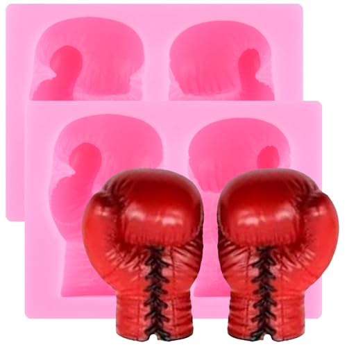 RFGHAC Boxhandschuh Silikonform Boxen Sport Fondant Formen für Kuchen Dekorieren Schokolade Gummipaste Süßigkeiten Polymer Clay 2 Stück von RFGHAC