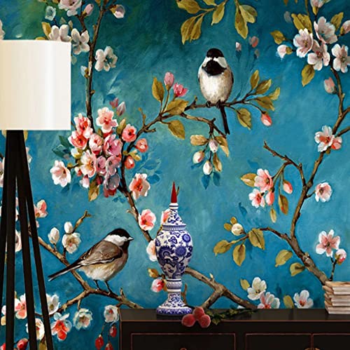 Fototapete 3D Effekt Tapete Chinesische Blumen Vögel Fototapete Vlies Wandbild Schlafzimmer Wohnzimmer Wanddekoration 350Cm(W)*256Cm(H) von RFGJK