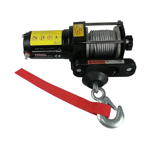 2500LB Drahtseil Tragbare Abnehmbare Elektrische Offroad-Winde ATV UTE 12V24V Elektrische Winde Einfach Zu Bedienen(2500LBS 12V) von RFGTHY
