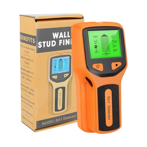 5in1 Wand Stud Detektor LCD Display Multifunktionale Handheld for Holz AC Draht Kabel Metall Detektor Elektrische Wand Finder Scanner Einfach Zu Bedienen(Orange) von RFGTHY