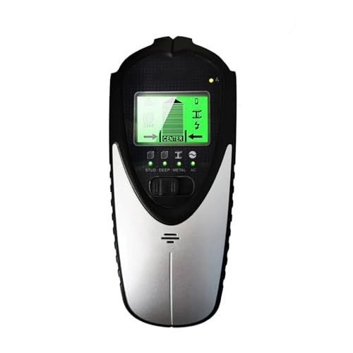 Bolzensucher, Wandscanner, 4-in-1, Multifunktionaler Digitaler Detektor, Tragbarer Wanddetektor Zur Mittensuche Mit LCD-Bildschirm Einfach Zu Bedienen(Silver Push Button) von RFGTHY