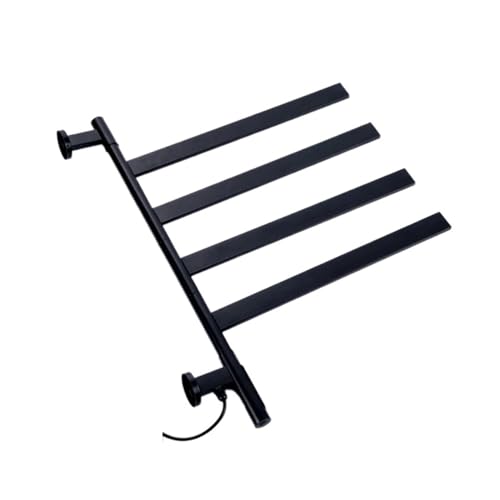 Elektrische Bad Handtuch Wärmer Heizung Handtuch Regal Rack Handtuch Trockner Regal Drehbare Smart Digital Display Bad Zubehör Einfach Zu Bedienen(Black-Square) von RFGTHY