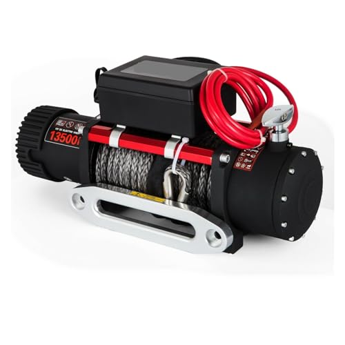 Elektrische Seilwinde Aus Synthetischem Seil, 13500 Lbs, 12 V, 4 X 4, Mit 2 Fernbedienungen For LKWs, Wohnmobile, ATV, UTV Einfach Zu Bedienen Elektrische Seilwinde Aus Synthetischem Seil, 13500 Lbs, 12 V, 4 X 4, Mit 2 Fernbedienungen For LKWs, Wohnmobile, ATV, UTV Einfach Zu Bedienen von RFGTHY