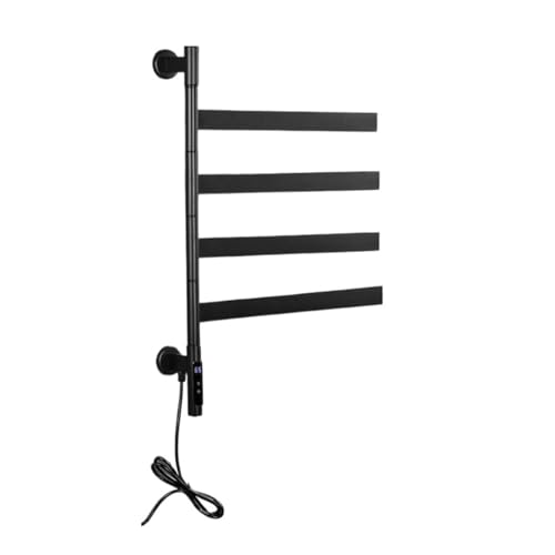 Smart Bad Elektrische Bad Handtuch Wärmer Heizung Handtuch Regal Rack Handtuch Trockner Regal Drehbare Digitale Temperatur Zeit Steuerung Einfach Zu Bedienen(Black-Square) von RFGTHY