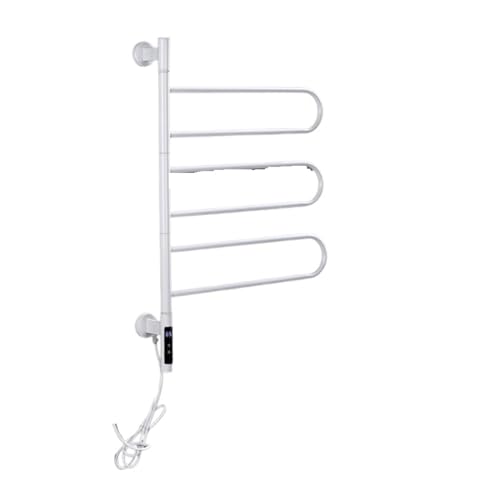Smart Bad Elektrische Bad Handtuch Wärmer Heizung Handtuch Regal Rack Handtuch Trockner Regal Drehbare Digitale Temperatur Zeit Steuerung Einfach Zu Bedienen(White-Round) von RFGTHY