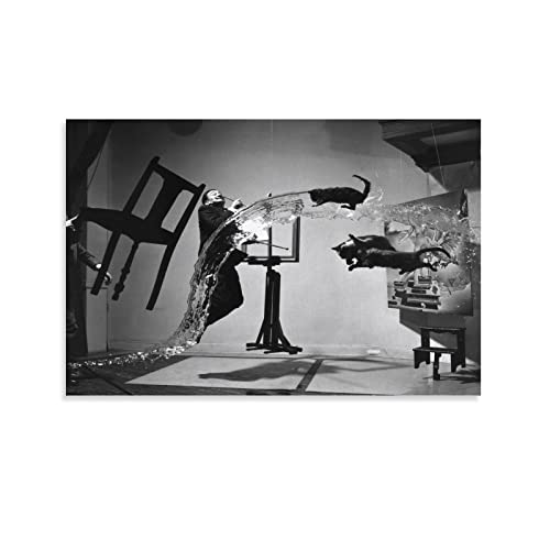 RFME Dali und Katze – von Salvador Dali Malerei Kunstposter Poster Druck Kunst Wandbild Leinwand Poster Moderne Schlafzimmer Dekor 40 x 60 cm von RFME