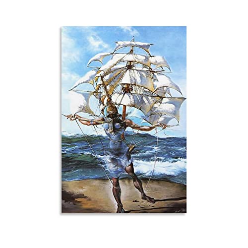 RFME Das Schiff – von Salvador Dali Malerei Kunstposter Poster Druck Kunst Wandbild Leinwand Poster Moderne Schlafzimmer Dekor 50 x 75 cm von RFME