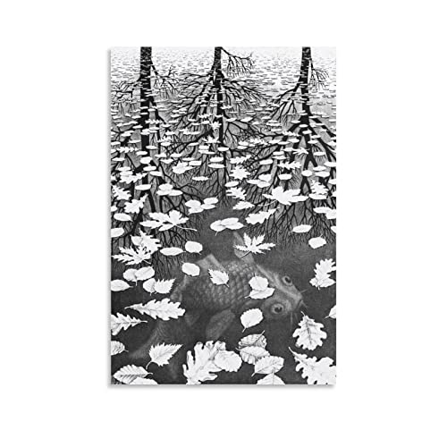 RFME M.C. Escher Malerei Kunstposter "Three Worlds", Kunstwerke, Leinwand, Poster, Wandkunstdrucke, moderne Dekoration, 30 x 45 cm von RFME