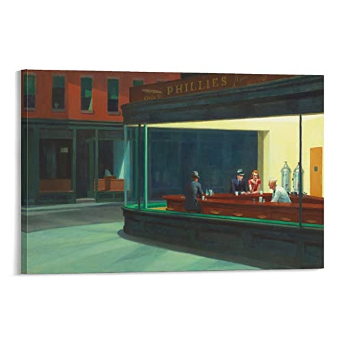 RFME Nighthawks 1942 – von Edward Hopper Malerei Kunstposter Kunstwerke Bild Druck Poster Wandkunst Gemälde Leinwand Dekor Home Poster 20 x 30 cm von RFME
