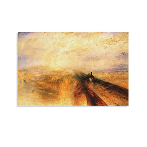 Rain Steam Speed Great Western Railway – von J. M. W. Turner Poster, Leinwand, Poster, Wandkunst, Bilddrucke, hängende Fotodekoration, Heimposter, Kunstwerke, 40 x 60 cm von RFME
