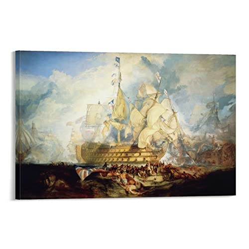 Schlacht von Trafalgar – von J. M. W. Turner Poster, Wandkunst, Poster, Schriftrolle auf Leinwand, Malerei, Bild, Wohnzimmer, Dekoration, Zuhause, 20 x 30 cm von RFME