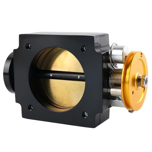 Drosselklappenstutzen Steuerklappe Für Ford Für Mustang Aluminium 80MM High Flow Ansaugkrümmer Billet Drosselklappengehäuse Schwarz 3 Zoll Motorluftsystemteile von RFSHOP