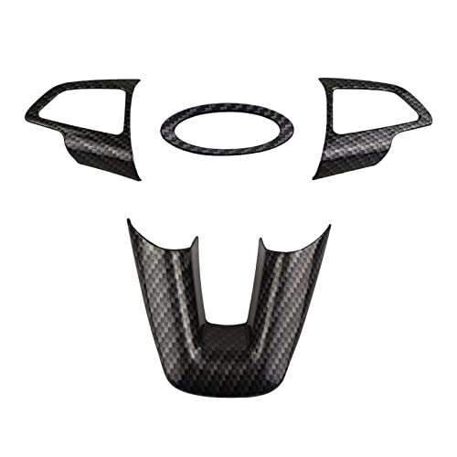 RFSHOP Auto Zierleisten Innen 4Pcs Carbon Fiber Lenkrad Panel Abdeckung Trim Aufkleber Für Ford Für Focus 3 MK3 2015 2016 2017 2018 Lenkrad Pailletten Auto Interieur Dekor von ZOUXO