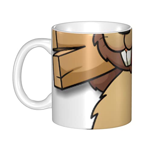 RFSHOP Beaver Working Ceramic Coffee Mug with Henkel, for Coffee Tea and Hot Cocoa, Cute Cups for Home and Office Use 330ml von RFSHOP
