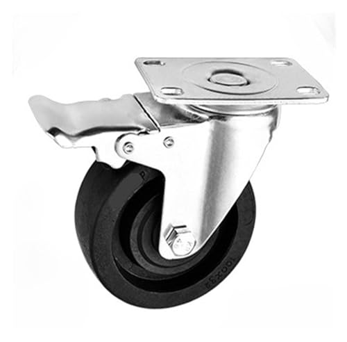 1 Stück 3"/4"/5" mittelschwarz hochtemperaturbeständig 220°C Rollen Ofen Lenkrolle mit Bremsrad Nylon(Brake,4 inch) von RFXOGTYFZ