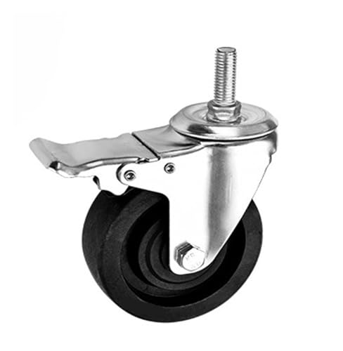 1 Stück 3"/4"/5" mittelschwarz hochtemperaturbeständig 220°C Rollen Ofen Lenkrolle mit Bremsrad Nylon(M12x30 Brake,5 inch) von RFXOGTYFZ