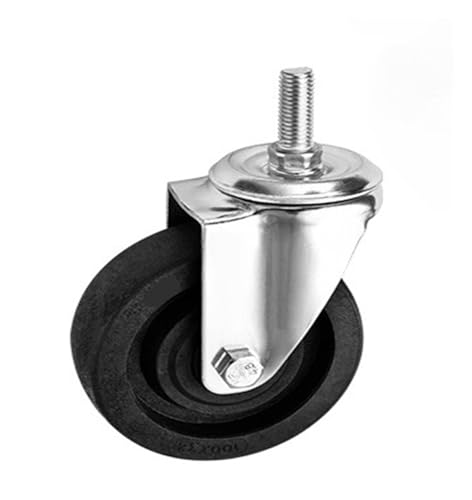 1 Stück 3"/4"/5" mittelschwarz hochtemperaturbeständig 220°C Rollen Ofen Lenkrolle mit Bremsrad Nylon(M12x30 Universal,4 inch) von RFXOGTYFZ