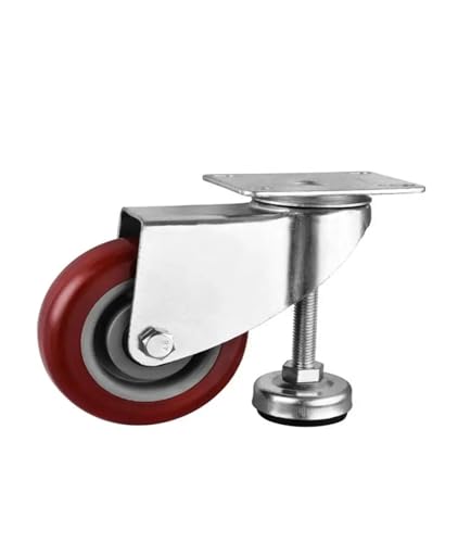 1 Stück 4-Zoll-Lenkrolle, Nivellierrad, mittelbraun, PVC, verstellbare Tasse mit Füßen von RFXOGTYFZ