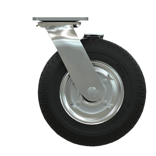 1pc Heavy Duty 8 Zoll Aufblasbare Gummirollen Garage Eintrag Warenkorb Gepäck Trolley Räder(Fixed Wheel) von RFXOGTYFZ