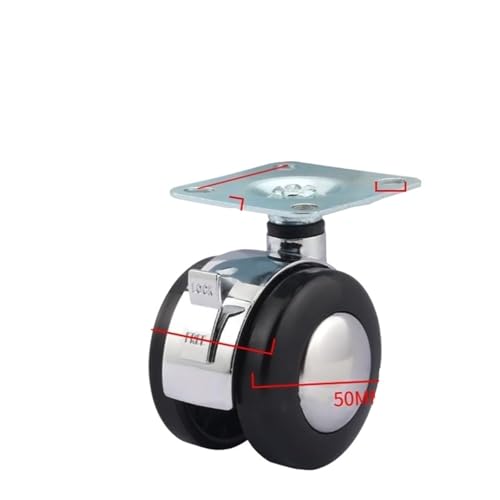 2-Zoll-Legierung Universal Rad Draht Zähne Drehstuhl Lautsprecher Möbel Schrank Caster Sofa Stille Kaffee Tisch(B) von RFXOGTYFZ