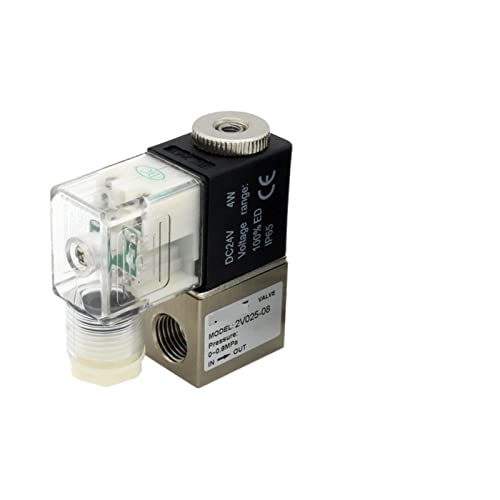 2V025-08 2V025-06 Normally Open 2 Way 2 Position Air Solenoid Valve Fluid Control Valve 1/4 1/8 DC12V 24V AC220V 110V 1Pcs(4mm Fittings,2V025-08NO DC24V) von RFXOGTYFZ