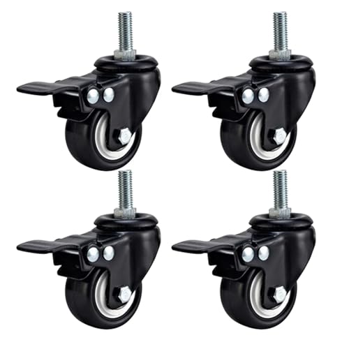 4 PCS Heavy Duty Service Lagerung Räder Rollen Büro Stuhl Schwarz Bremse Roller Sitz Möbel Transport Trolley Räder(4 Brake Wheels) von RFXOGTYFZ