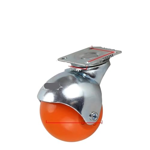 4 STÜCKE 2-zoll flache sofa rad sphärische nylon lenkrolle möbel kaffee tisch TPR stille(Orange) von RFXOGTYFZ