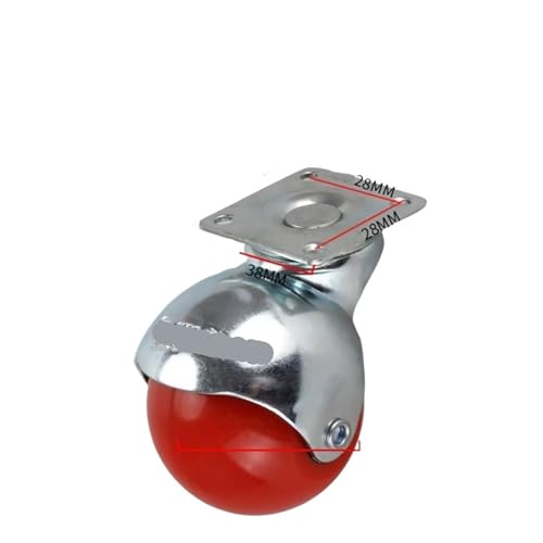 4 STÜCKE 2-zoll flache sofa rad sphärische nylon lenkrolle möbel kaffee tisch TPR stille(Rosso) von RFXOGTYFZ