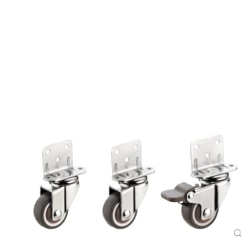 4 Stück/Charge Blumenständer-Rad, L-förmiges Sperrholz, 2-Zoll-Riemenscheibe, Tischrolle, leise, 1-Zoll-Lenkung mit Bremse(1.25-Inch-B) von RFXOGTYFZ