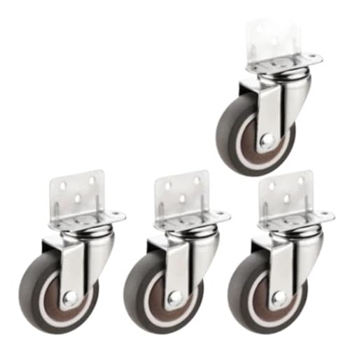 4 Stück/Charge Blumenständer-Rad, L-förmiges Sperrholz, 2-Zoll-Riemenscheibe, Tischrolle, leise, 1-Zoll-Lenkung mit Bremse(2-inch-a) von RFXOGTYFZ